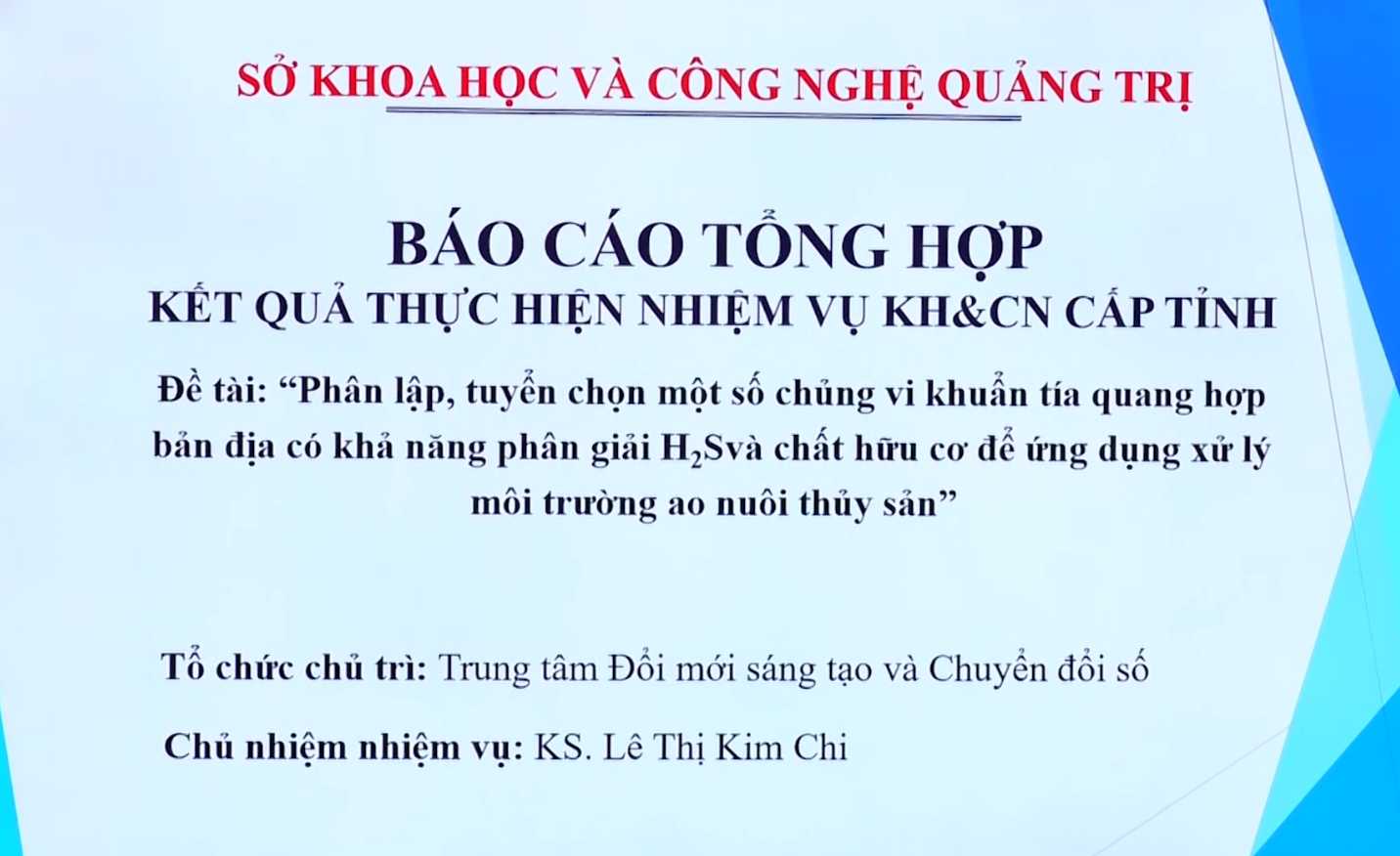Phân lập, tuyển chọn một số chủng vi khuẩn tía quang hợp bản địa có khả năng phân giải H2S và chất hữu cơ để ứng dụng xử lý môi trường ao nuôi thủy sản