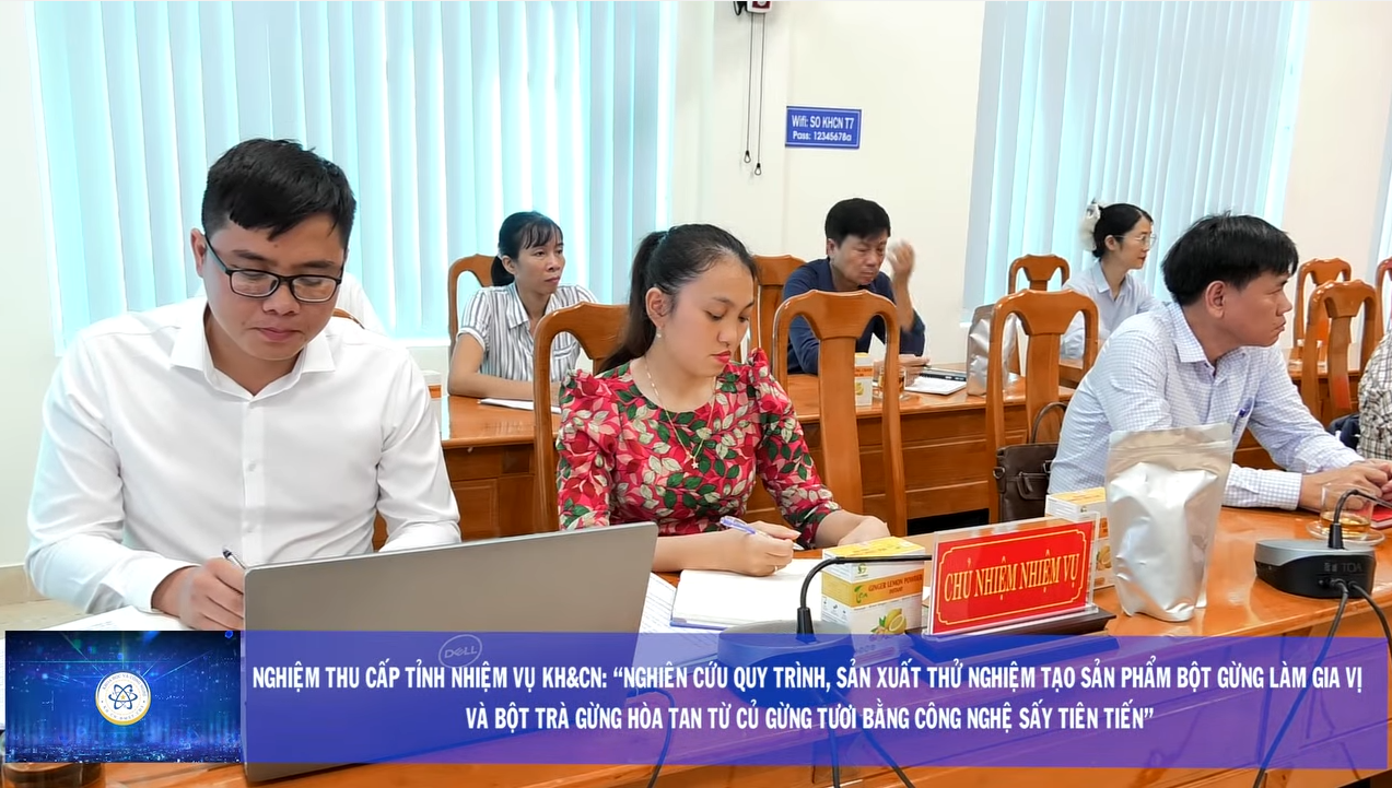 Nghiên cứu quy trình, sản xuất thử nghiệm tạo sản phẩm bột gừng làm gia vị và bột trà gừng hòa tan từ củ gừng tươi bằng công nghệ sấy tiên tiến